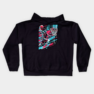 Glitch Ballin': 8-Bit Baller Vibes for the Digital Dribbler Kids Hoodie